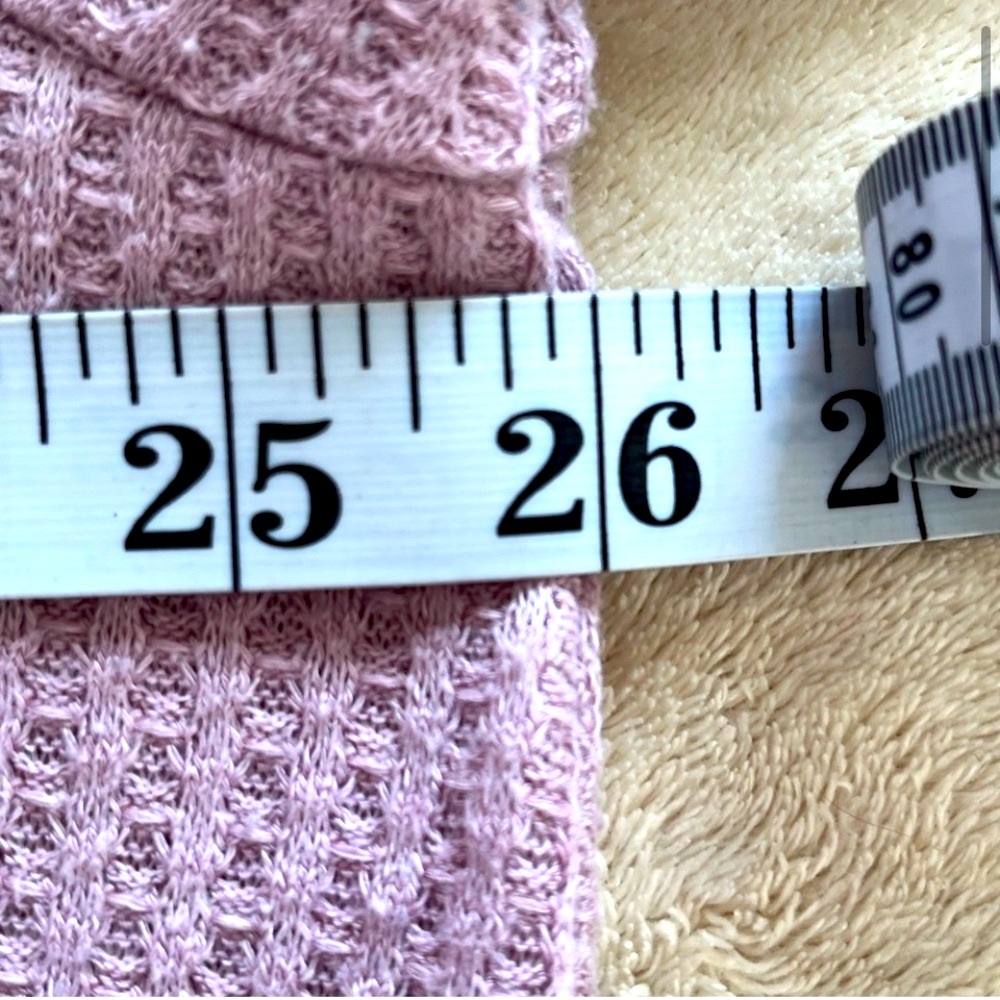 Lane Bryant Mauve Lace-Up Top Waffle Knit Henley - Picture 5 of 8